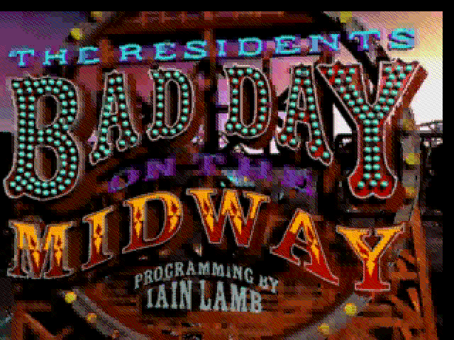 Screenshot of Bad Day on the Midway (The Residents, Jim Ludtke, The Cryptic Corporation (published by Inscape), 1995) running on an emulated Macintosh II