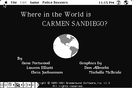 Where in the World is Carmen Sandiego? running in a browser tab