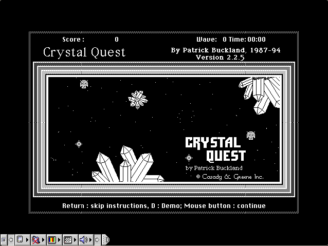Crystal Quest running in a browser tab