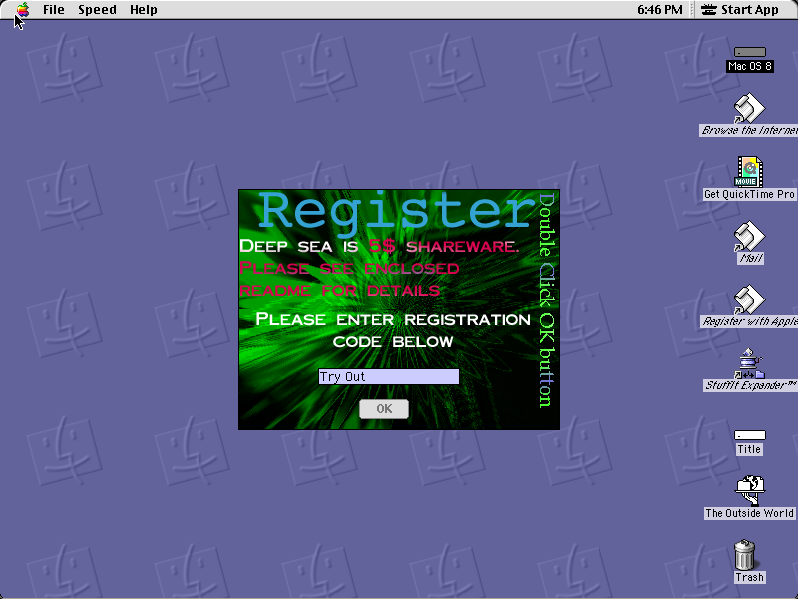 Deep Sea Classic running in a browser tab