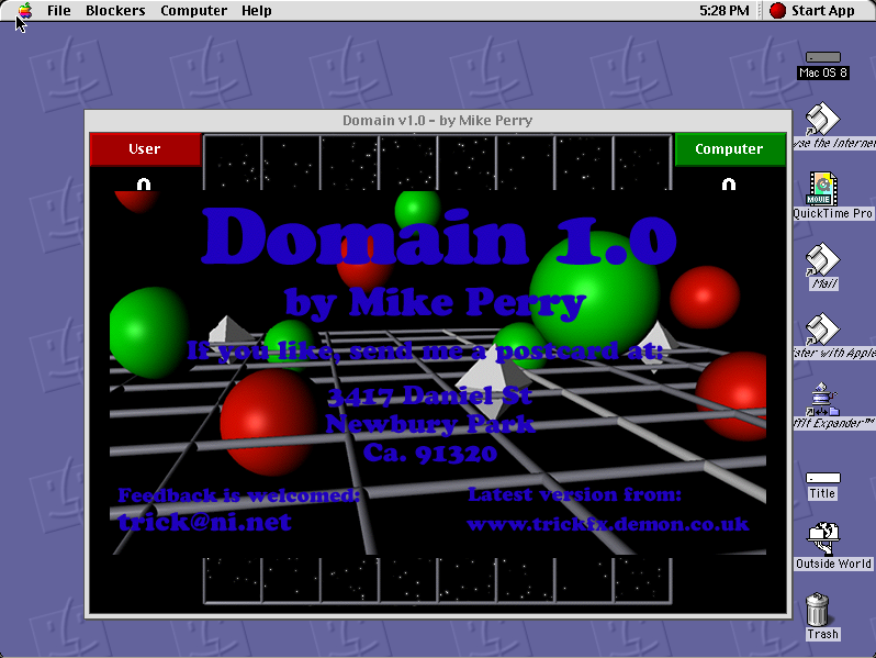 Domain running in a browser tab