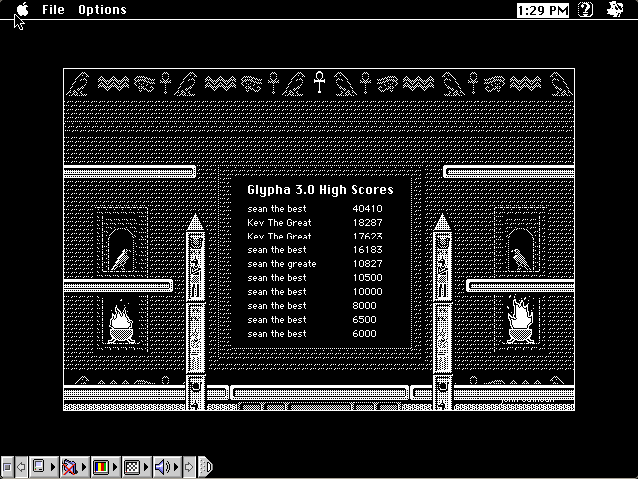 Glypha running in a browser tab