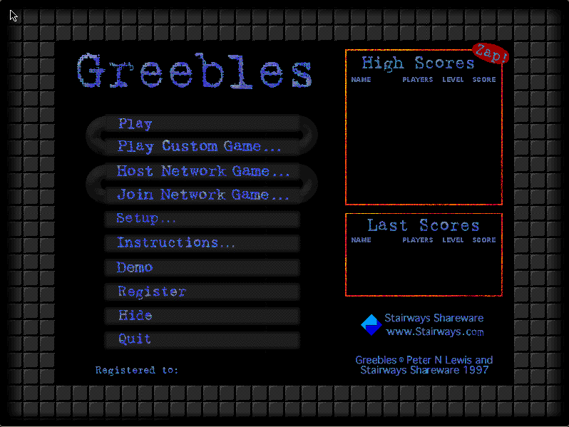 Greebles running in a browser tab