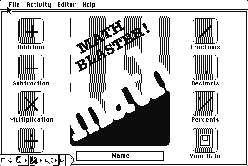 Math Blaster running in a browser tab