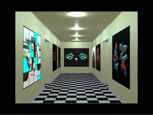 Screenshot of The Museum of Anything Goes (Wayzata Technology (Michael Markowski, Maxwell S. Robinson), 1995) running on an emulated Macintosh II