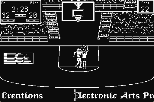 One on One: Dr. J vs. Larry Bird running in a browser tab