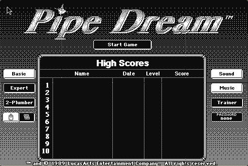 Pipe Dream running in a browser tab