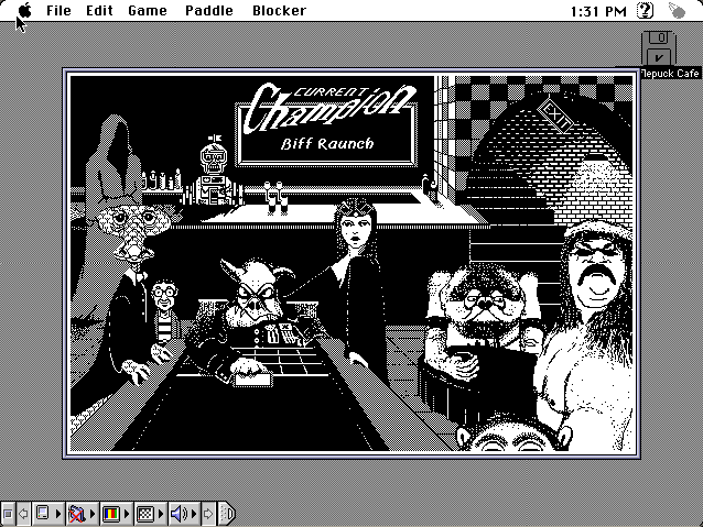 Shufflepuck Café running in a browser tab