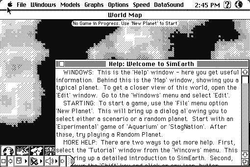 SimEarth running in a browser tab
