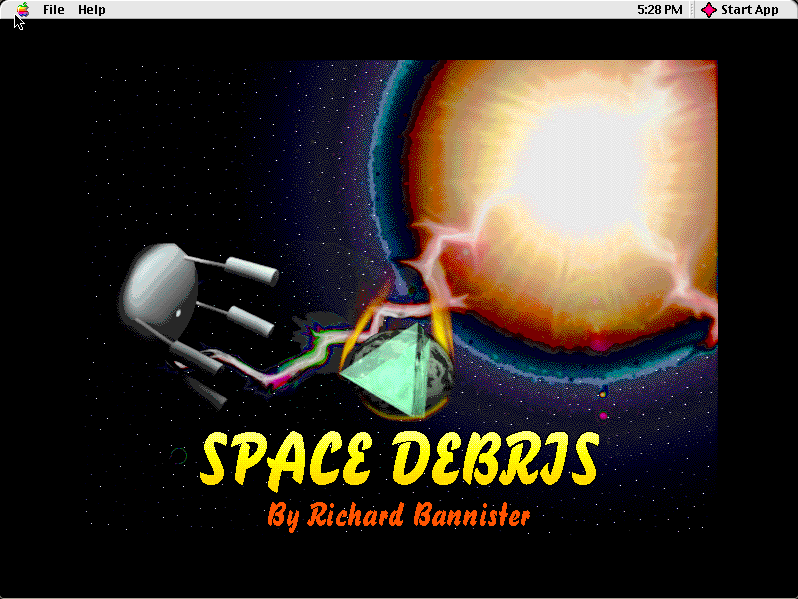Space Debris running in a browser tab