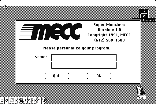 Super Munchers running in a browser tab